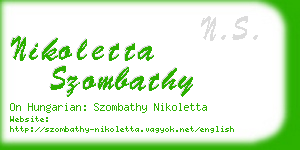 nikoletta szombathy business card